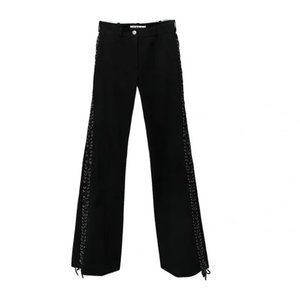 Chloé 2002 By Phoebe Philo Suede Lace Flare Pants size IT 42 or US 6